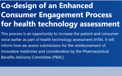 Co-design of an Enhanced Consumer Engagement Process for health technology assessment in Australia.